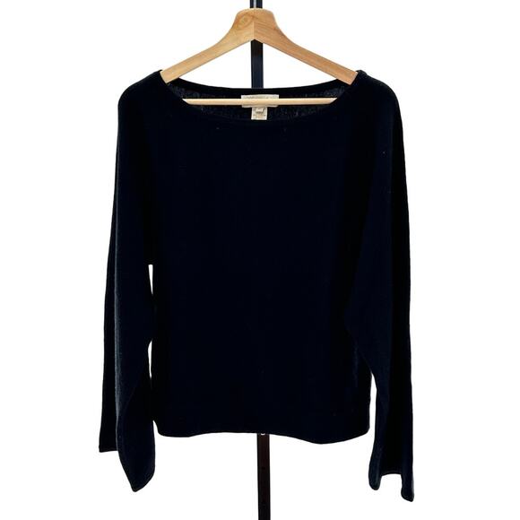 Mainbocher Black 100% Cashmere Long Wide Sleeve XL Sweater Classic Old Money - Picture 1 of 7